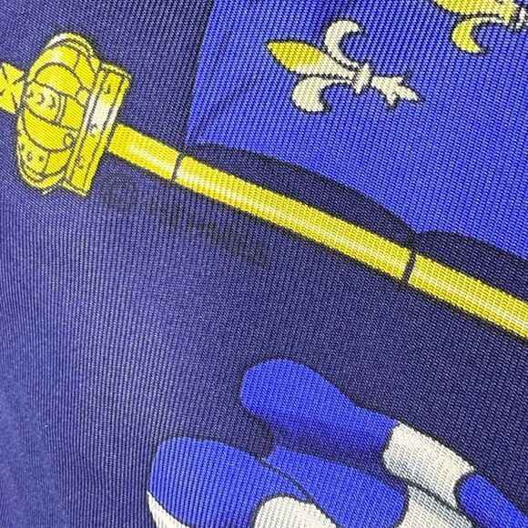 HERMES Hermes Carre 90 Scarf Muffler PAVOIS Ship Flag Pattern 100% Silk blue - Picture 16 of 16